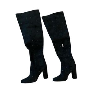 RAYE Isabella Over the Knee Boots Black Silver Embellished Size 6.5 New